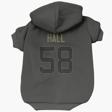 Black Seattle Seahawks Derick Hall   Service Dog & Cat Pet Hoodie